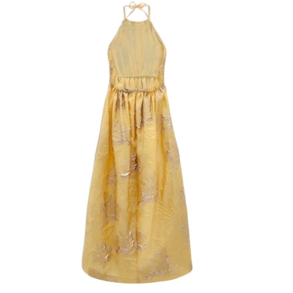 Zara Limited Edition Yellow Halterneck Midi Dress - Picture 4 of 16
